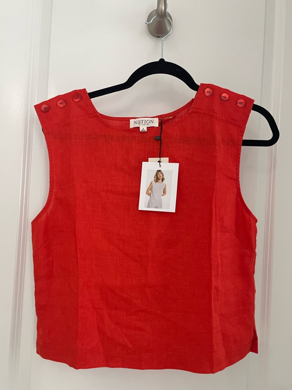 NWT Nation LTD 100% Linen Cara Tank in Aurora Red NEW.       21 - Picture 2 of 10